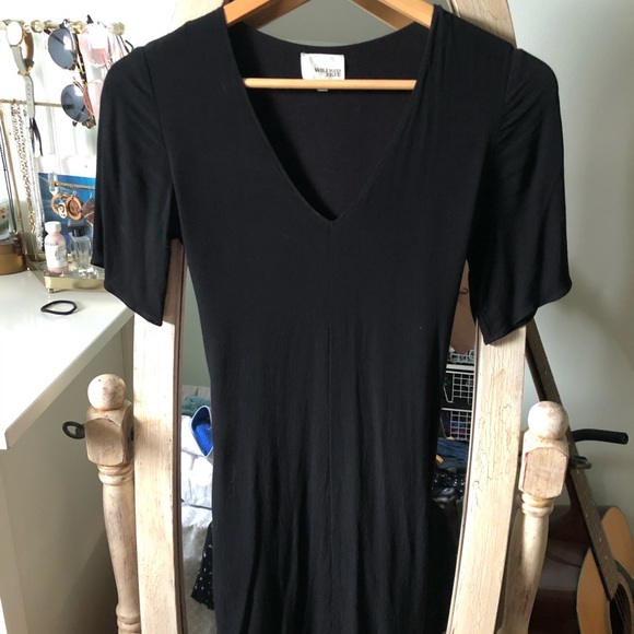 Aritzia Wilfred Free Black Mini Dress w Tie Back - Picture 3 of 4